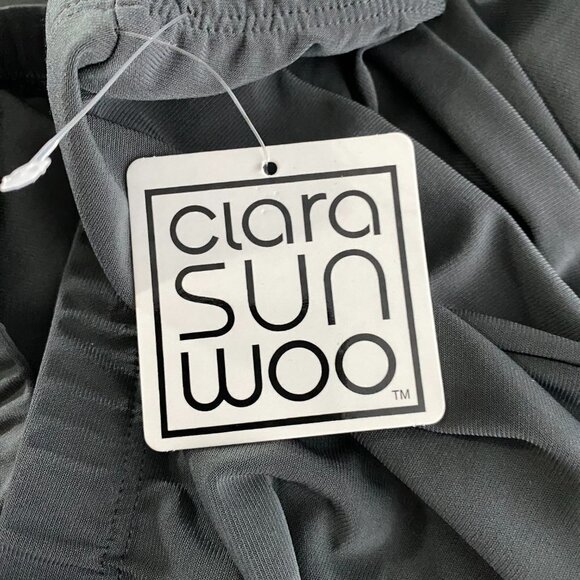 Clara Sun Woo Leggings Pants Gray Solid Polyester Blend NWT Women's Small Flawed - Picture 9 of 10